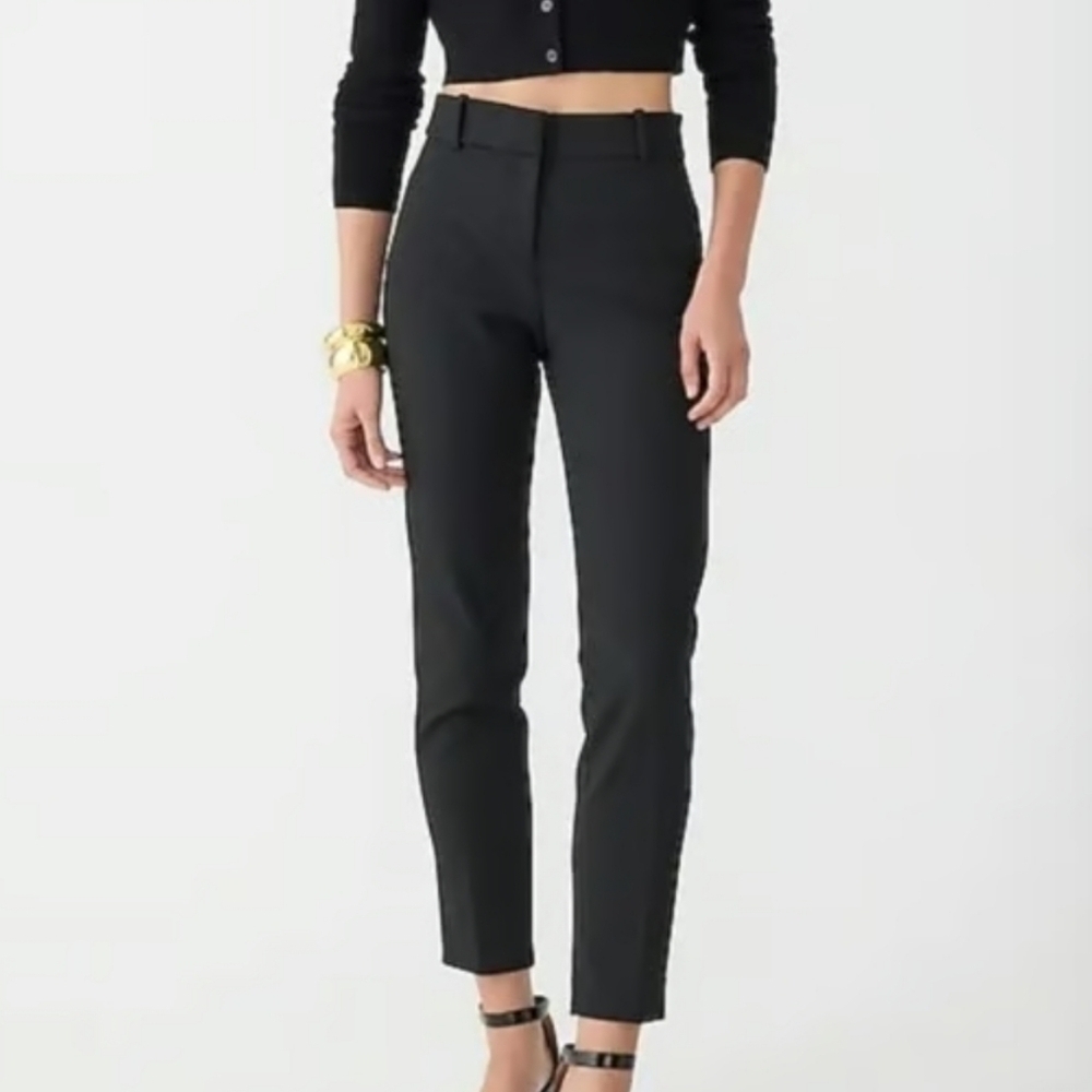 J Crew 365 Cameron High Rise Ankle Dress Pant Stretch Black Size 12
